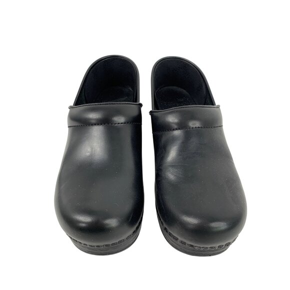 Dansko Black Leather Womens Clogs Size 38 US 7.5-8 Slip-On Comfort Shoes GUC - Picture 14 of 14